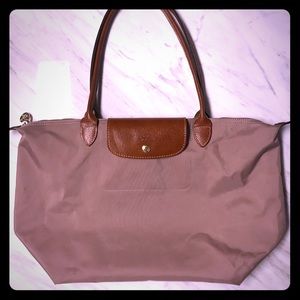 Longchamp Le Pliage nylon large tote in blush pink